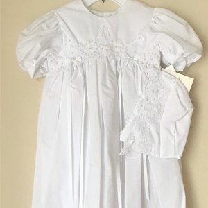 Little Things Mean a Lot Christening Baptism Beaded Gown w Bonnet 3 Month NEW
